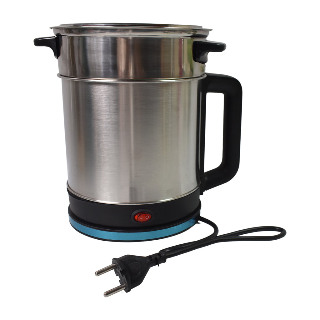 Electric multi-cooker kettle with 800-watt fast-heating element and non-stick interior